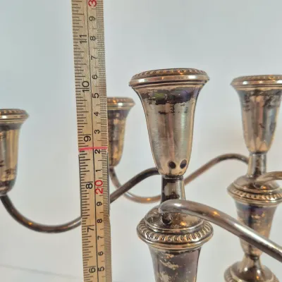 LOT 50: Pair of Weighted Sterling Convertible Candelabras
