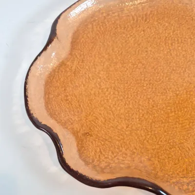 LOT 113: Large Fire & Light Style Lily Pad Glass Platter