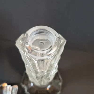 LOT 117: Vintage 11" Glass 3-Panel Dancing Nudes Art Deco Style Perfume Bottle Signed J. Pesničák