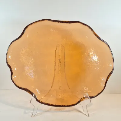 LOT 113: Large Fire & Light Style Lily Pad Glass Platter