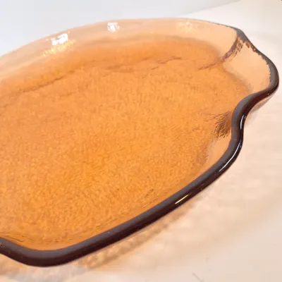 LOT 113: Large Fire & Light Style Lily Pad Glass Platter