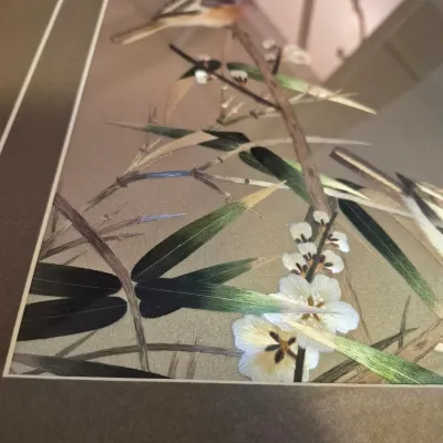 LOT 46: Vintage Chinese Silk Embroidery Bird Art