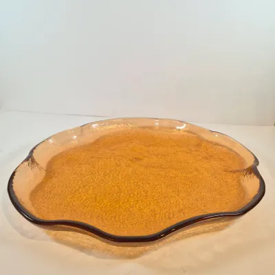 LOT 113: Large Fire & Light Style Lily Pad Glass Platter