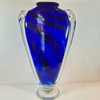 LOT 40: Rosetree New Orleans 18" Art Glass Vase Signed