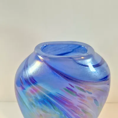LOT 38: Rosetree New Orleans Iridescent Art Glass Vase Signed