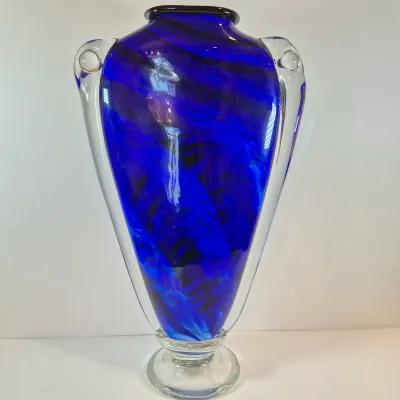 LOT 40: Rosetree New Orleans 18" Art Glass Vase Signed