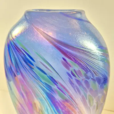 LOT 38: Rosetree New Orleans Iridescent Art Glass Vase Signed