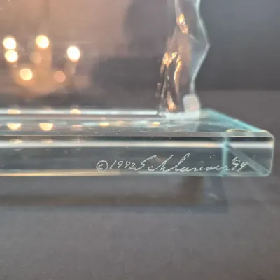 LOT 121: Art Glass Menorah by Stephen Schlanser, Fused-Art Glass Seder Plates & Etched Glass Dreidel