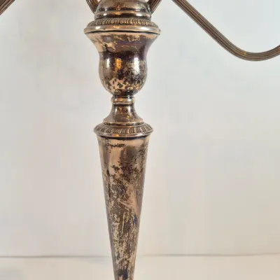 LOT 53: Pair of Weighted Sterling Convertible Candelabras