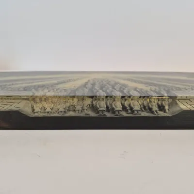 LOT 47: Vintage 3D Chinese Terracotta Army Plaque with Collection of Asian Porcelain Decorative Items