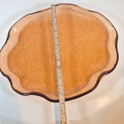 LOT 113: Large Fire & Light Style Lily Pad Glass Platter
