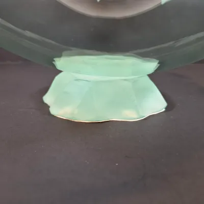 LOT 119: Stephen Schlanser Signed Frosted Glass Bowl & Vanity Tray