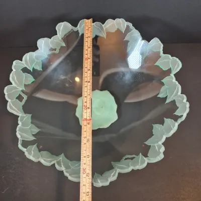 LOT 119: Stephen Schlanser Signed Frosted Glass Bowl & Vanity Tray