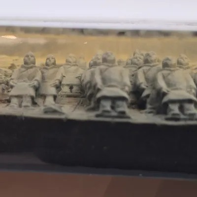 LOT 47: Vintage 3D Chinese Terracotta Army Plaque with Collection of Asian Porcelain Decorative Items