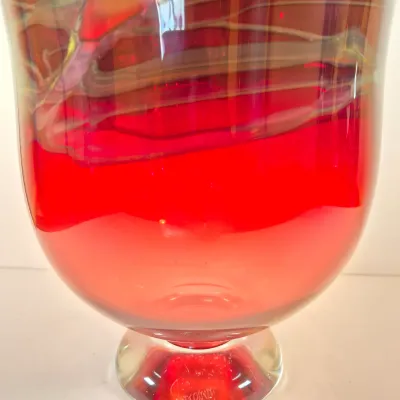 LOT 110: Adam Jablonski Signed Art Glass Vase 12"