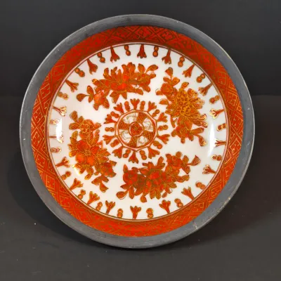 LOT 47: Vintage 3D Chinese Terracotta Army Plaque with Collection of Asian Porcelain Decorative Items