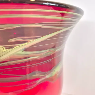 LOT 110: Adam Jablonski Signed Art Glass Vase 12"