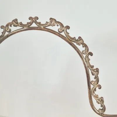 LOT 34: Victorian Bride's Basket with Cranberry Opalescent Poinsettia Glass on Silverplate Base