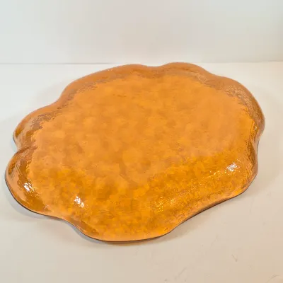 LOT 113: Large Fire & Light Style Lily Pad Glass Platter