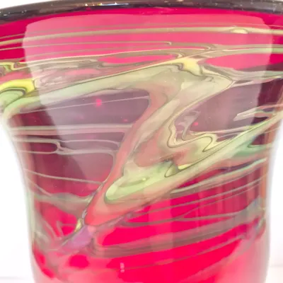 LOT 110: Adam Jablonski Signed Art Glass Vase 12"