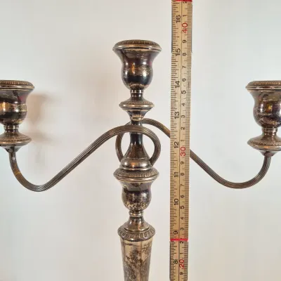 LOT 53: Pair of Weighted Sterling Convertible Candelabras