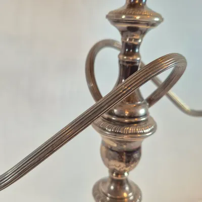 LOT 53: Pair of Weighted Sterling Convertible Candelabras