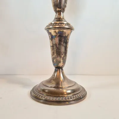 LOT 50: Pair of Weighted Sterling Convertible Candelabras