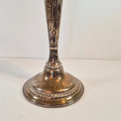 LOT 53: Pair of Weighted Sterling Convertible Candelabras