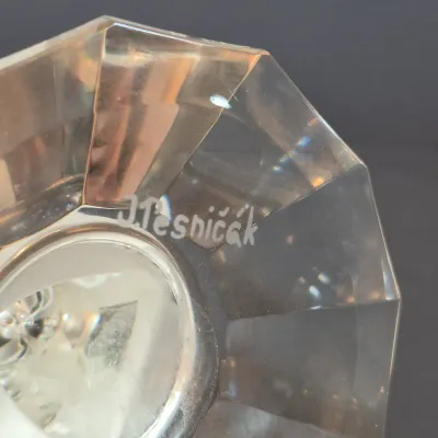 LOT 117: Vintage 11" Glass 3-Panel Dancing Nudes Art Deco Style Perfume Bottle Signed J. Pesničák
