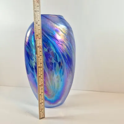 LOT 38: Rosetree New Orleans Iridescent Art Glass Vase Signed