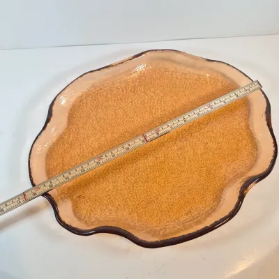 LOT 113: Large Fire & Light Style Lily Pad Glass Platter