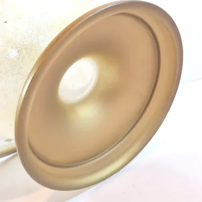 LOT 112: Vintage Hand Blown Gipar-Italy Pedestal Candle Holders with Matching Console Bowl-Signed