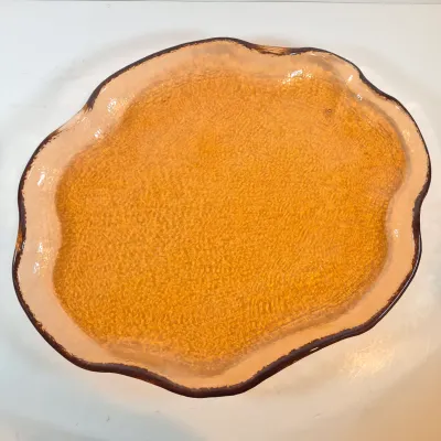LOT 113: Large Fire & Light Style Lily Pad Glass Platter