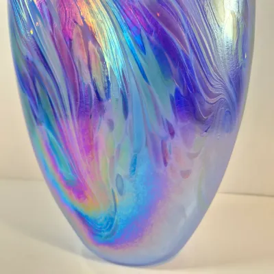 LOT 38: Rosetree New Orleans Iridescent Art Glass Vase Signed