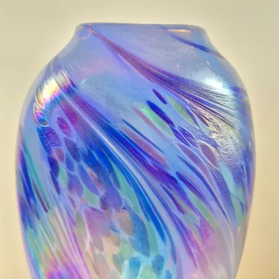 LOT 38: Rosetree New Orleans Iridescent Art Glass Vase Signed