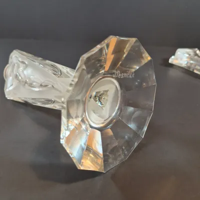 LOT 117: Vintage 11" Glass 3-Panel Dancing Nudes Art Deco Style Perfume Bottle Signed J. Pesničák