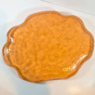 LOT 113: Large Fire & Light Style Lily Pad Glass Platter