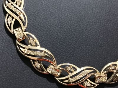 Vintage Gold-Tone Rhinestone Collar Necklace