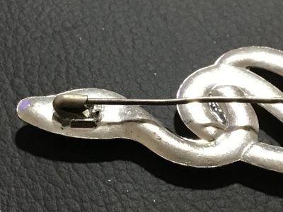 Vintage/Antique Rhinestone Snake Brooch with Red Eye