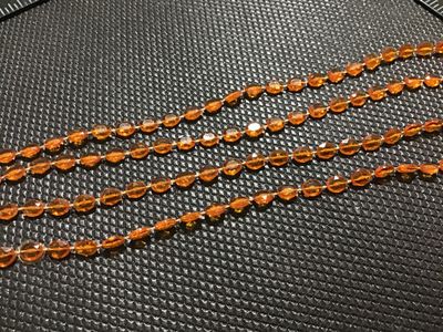 Vintage Multi-Strand Orange-Colored Faceted Early plastic Bead Necklace