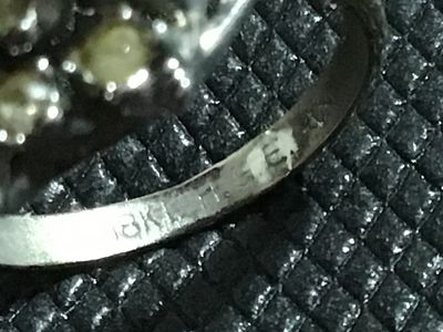 Vintage 18K H.G.E. Lind Cluster Ring Size 6.5
