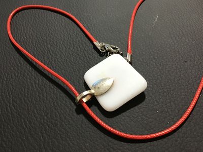 Fused Glass Snowman Pendant Necklace