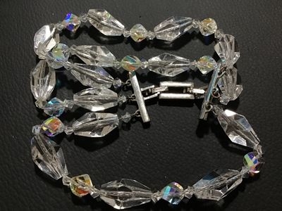 Vintage Avon 3-Strand Aurora Borealis Crystal Bracelet