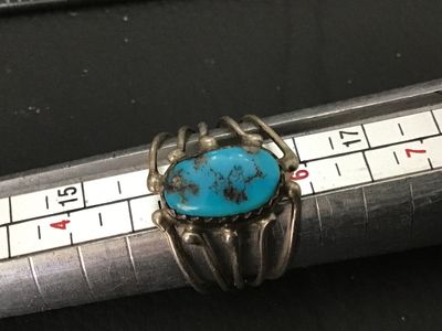 Vintage Sterling Silver Turquoise Ring - Size 6