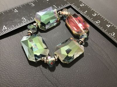 Vintage Iridescent Aurora Borealis Crystal Stretch Bracelet