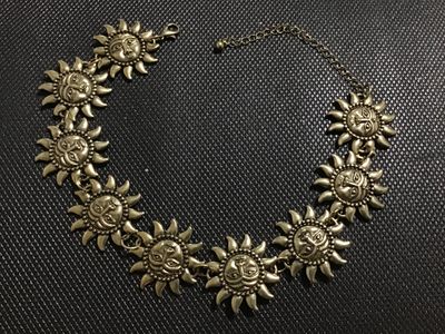 Celestial Sun Face Link Choker Necklace