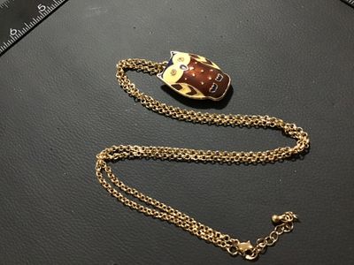 Enamel Double sided Owl Pendant Necklace