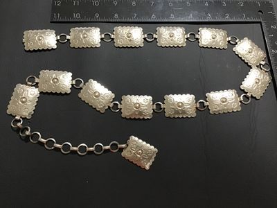Vintage Silver-Tone Concho Style Link Belt