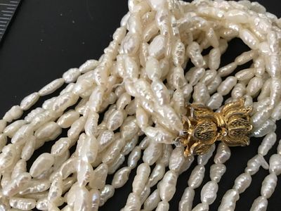 Vintage Multi-Strand Freshwater Biwa Pearl Necklace