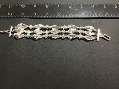 Vintage Avon 3-Strand Aurora Borealis Crystal Bracelet